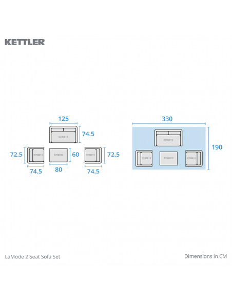 Kettler LaMode 2 Seat Sofa Set