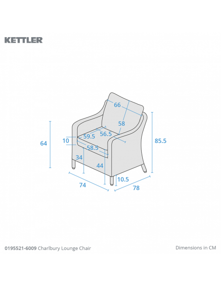 Kettler Charlbury Lounge Chair (Pair) with Seat & Back Cushions