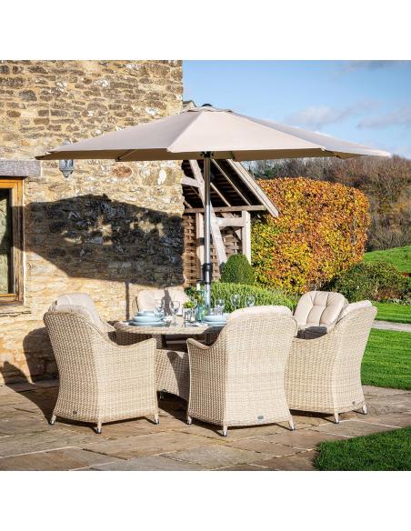 Bramblecrest Monterey Sandstone 6 Seater Dining Set
