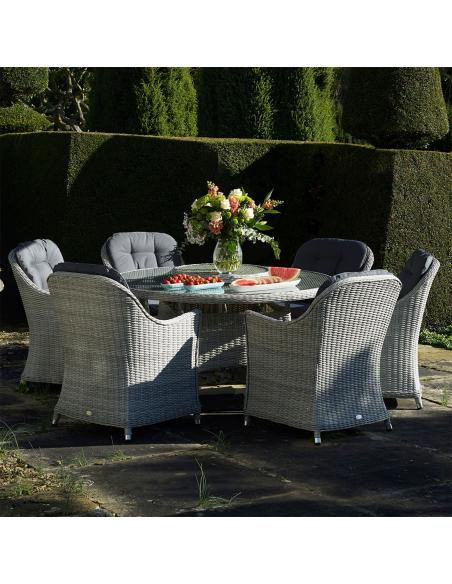 Bramblecrest Monterey Dove Grey 6 Seater Dining Set