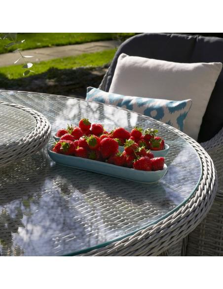 Bramblecrest Monterey Dove Grey 6 Seater Dining Set with Parasol