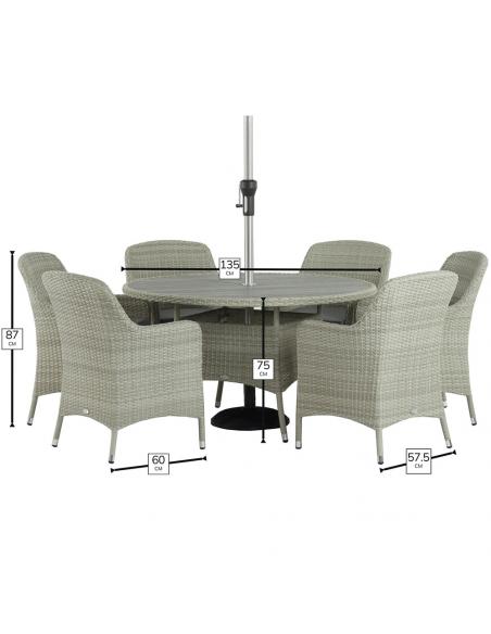 Bramblecrest Tetbury Cloud 6 Seater Dining Set
