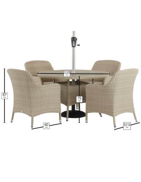Bramblecrest Tetbury Nutmeg 4 Seater Dining Set