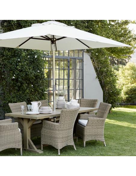 Neptune Spinnaker 3m x 2m Rectangular Parasol with Natural Canopy