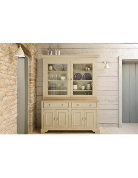 Neptune Chichester 5ft Four Door Glazed Rack Dresser - Shingle