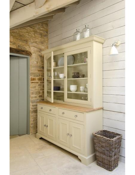 Neptune Chichester 5ft Four Door Glazed Rack Dresser - Shingle