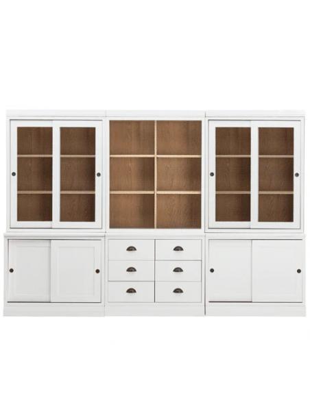 Neptune Chawton Low Triple Dresser with Vintage Oak Interior