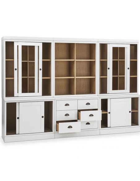 Neptune Chawton Low Triple Dresser with Vintage Oak Interior