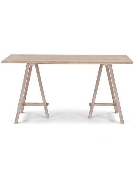 Neptune Hebden 4-6 Seater Trestle Table with Chalked Oak Frame and Top