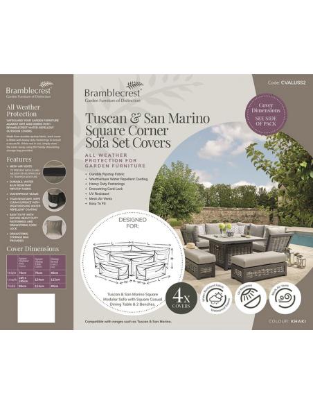 Bramblecrest Tuscan & San Marino Square Corner Sofa Set Covers CVALUSS2