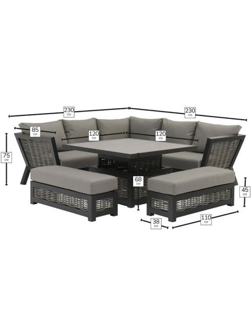 Bramblecrest Tuscan Wicker Square Casual Dining...