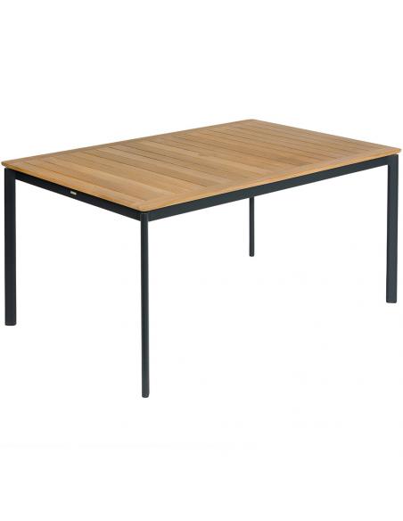 Barlow Tyrie Around 160cm Rectangular Table - Forge Grey with Teak Top