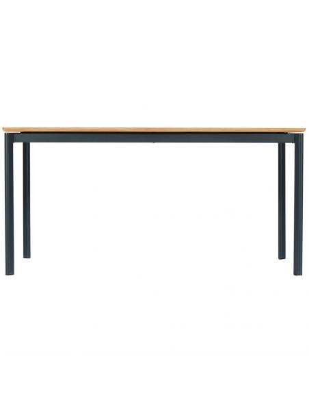 Barlow Tyrie Around 160cm Rectangular Table - Forge Grey with Teak Top
