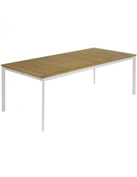 Barlow Tyrie Around 220cm Rectangular Table - Arctic White with Teak Top