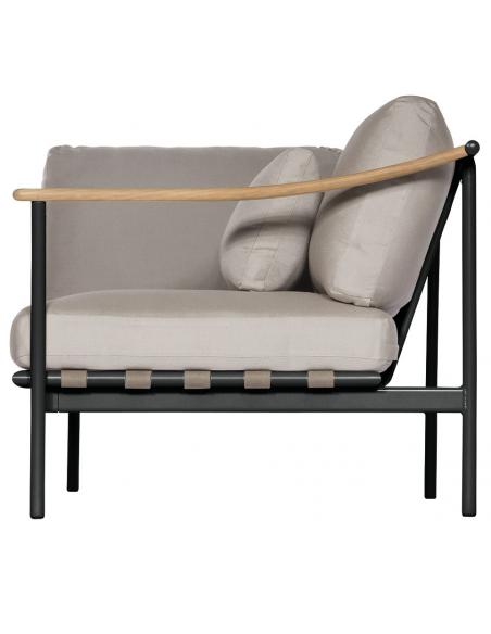 Barlow Tyrie Around Deep Seating Single Section – Forge Grey with Aluminium Left Arm/Teak Right Arm