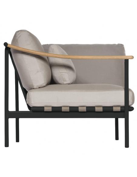 Barlow Tyrie Around Deep Seating Single Section – Forge Grey with Teak Left Arm/Aluminium Right Arm