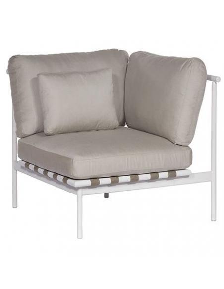 Barlow Tyrie Around Deep Seating Single Section – Arctic White with Aluminium Right Arm