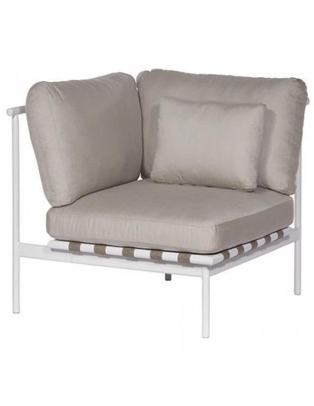 Barlow Tyrie Around Deep Seating Single Section – Arctic White with Aluminium Left Arm