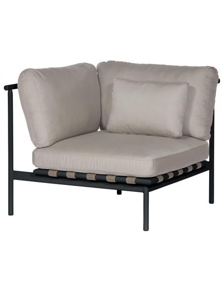 Barlow Tyrie Around Deep Seating Single Section – Forge Grey with Aluminium Left Arm
