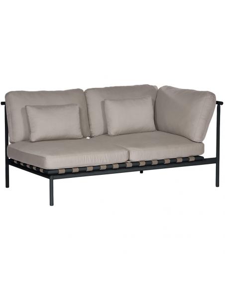 Barlow Tyrie Around Deep Seating Double Seat – Forge Grey with Aluminium Right Arm