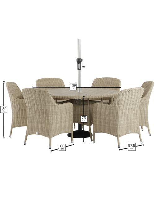 Bramblecrest Tetbury Nutmeg 6 Seater Dining Set
