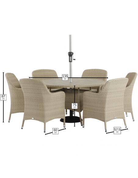 Bramblecrest Tetbury Nutmeg 6 Seater Dining Set
