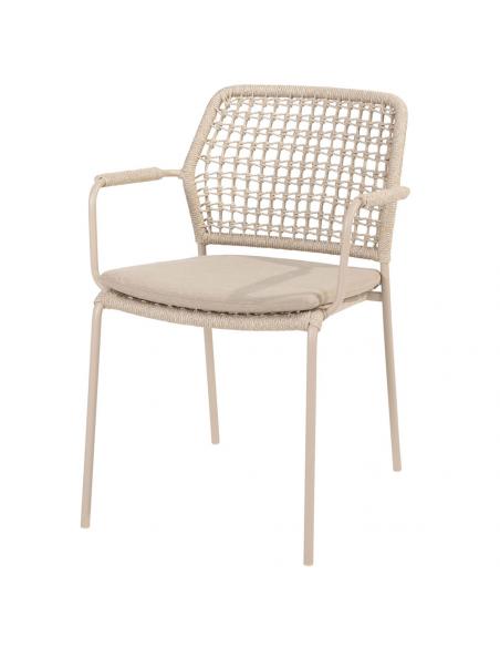 4 Seasons Outdoor Barista dining chair in Latte x6