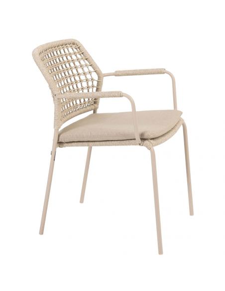 4 Seasons Outdoor Barista dining chair in Latte x6