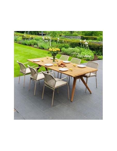 4 Seasons Outdoor Barista dining chair in Latte x6