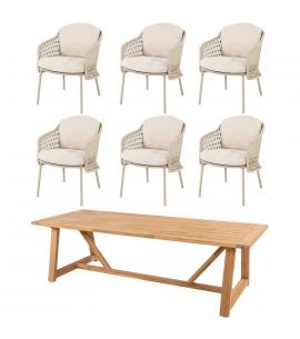 4 Seasons Outdoor Puccini 6 Seater Dining Set with Noah...
