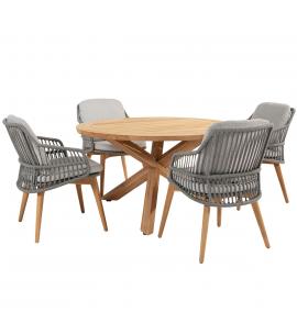 4 Seasons Outdoor Ancora 4 Seat Dining Set with Prado...