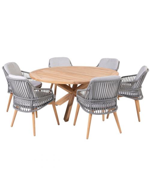 4 Seasons Outdoor Ancora 6 Seat Dining Set with...