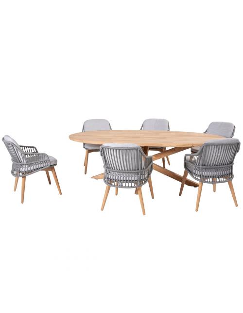 4 Seasons Outdoor Ancora 6 Seat Dining Set with...