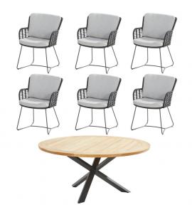 4 Seasons Outdoor Fabrice 6 Seat Dining Set with Prado...