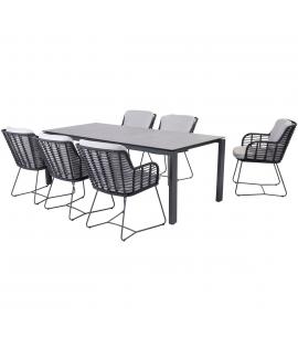 4 Seasons Outdoor Fabrice 6 Seat Dining Set with Goa...