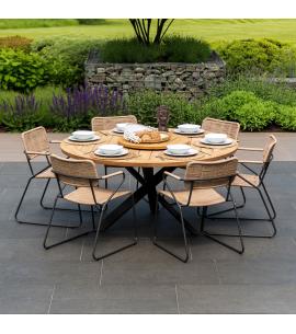 4 Seasons Outdoor Swing 6 Seat Dining Set with Prado...