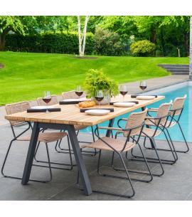 4 Seasons Outdoor Swing 6 Seat Dining Set with Ambassador...