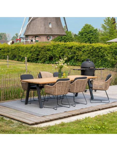 4 Seasons Outdoor Belmond 6 Seat Dining Set with Ambassador 240cm Teak Table