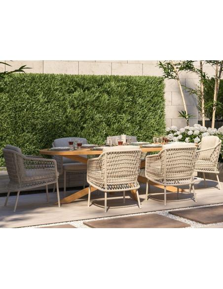 4 Seasons Outdoor Prado 240cm x 115cm Ellipse  Table with Teak Legs