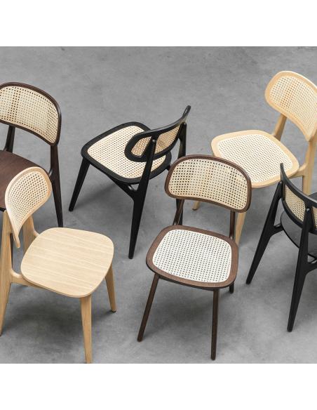 Vincent Sheppard Titus Dining Chair Tobacco Beech with Custom Upholstered Seat
