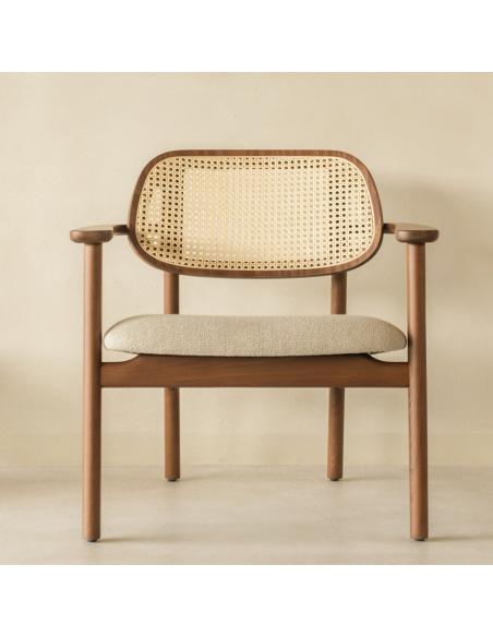 Vincent Sheppard Titus Lounge Chair Tobacco Beech with Custom Padded Seat