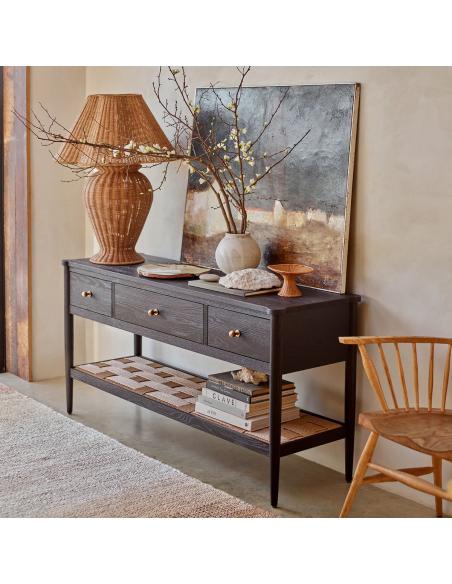 Neptune Frome Console Table - Warm Black