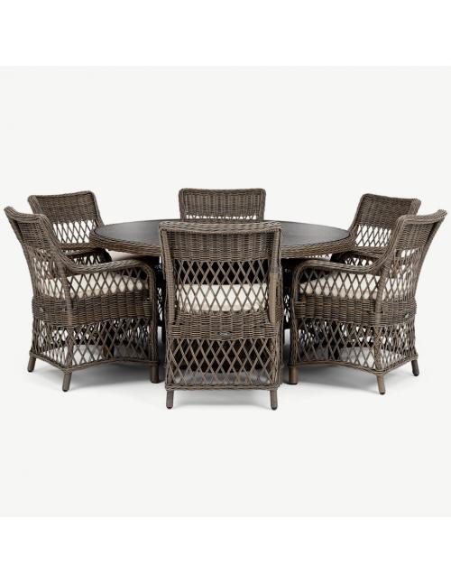 Neptune Harrington 6 Seater Carver Dining Set