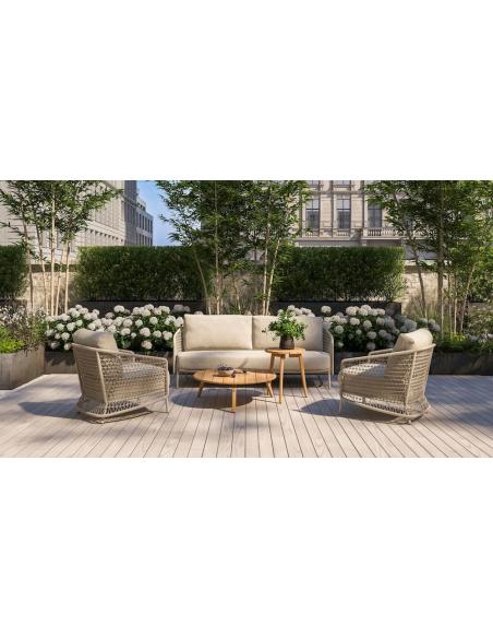 4 Seasons Outdoor Puccini Lounge Set with Zucca Tables & Footstool