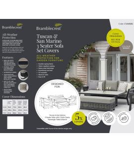 Bramblecrest Tuscan & San Marino 3 Seat Sofa with 2 x...