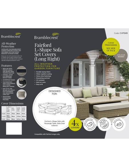 Bramblecrest Fairford L Shape Sofa Set Covers including Sofa Chair - Long Right CVF5XR