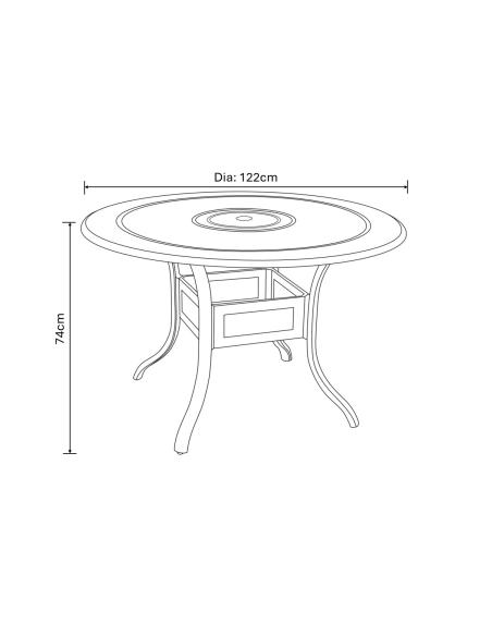 Hartman Amalfi 4 Seat Round Dining Set with Parasol - Bronze