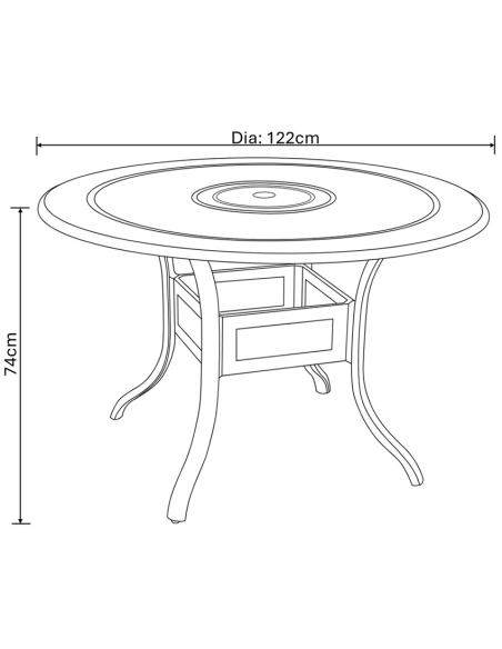 Hartman Capri 4 Seat Round Dining Set with Parasol - Antique Grey
