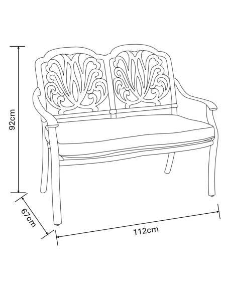 Hartman Amalfi High Back Bench - Bronze