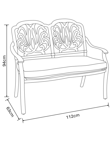 Hartman Capri High Back Bench - Antique Grey